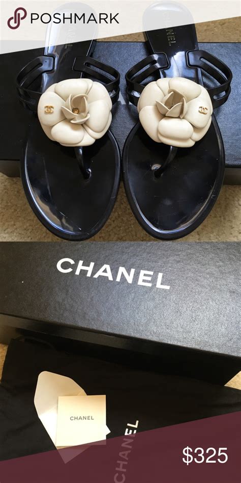 chanel camellia flip flops|Chanel kid sandals.